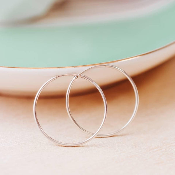 Silver Hoop Earrings Salt and Sparkle