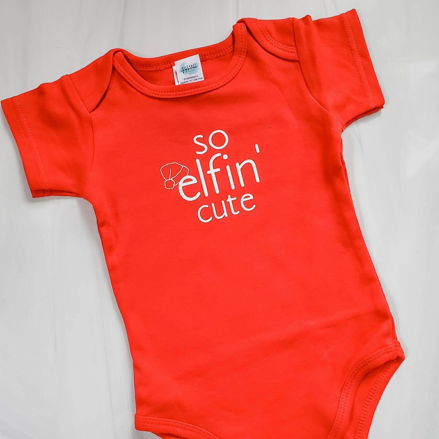 So Elfin' Cute Unisex One Piece Christmas Outfit for Baby Salt and Sparkle
