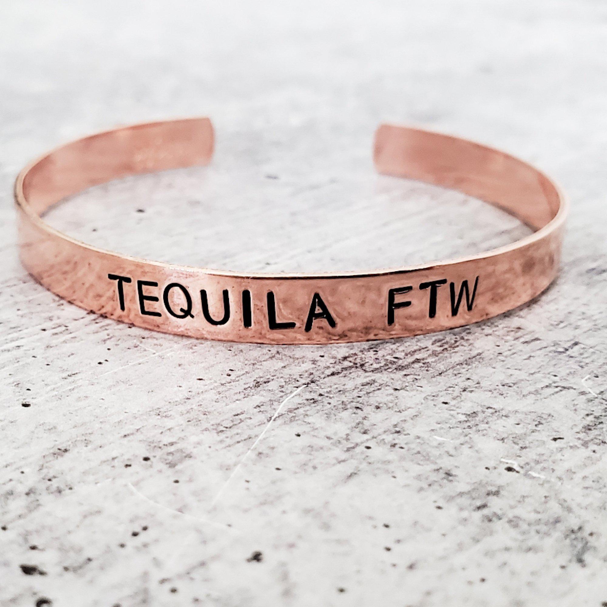 TEQUILA FTW Stacking Cuff Bracelet Salt and Sparkle