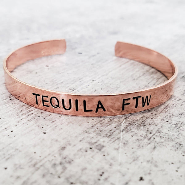 TEQUILA FTW Stacking Cuff Bracelet Salt and Sparkle