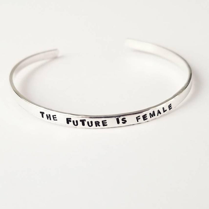 THE FUTURE IS FEMALE Skinny Cuff Bracelet Salt and Sparkle