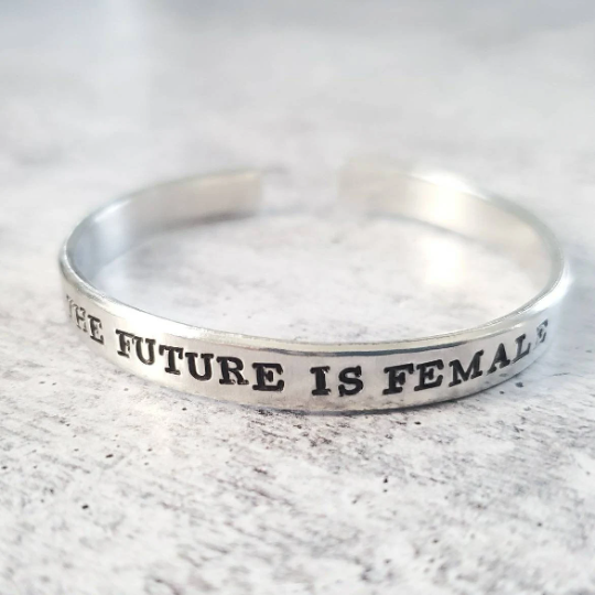 THE FUTURE IS FEMALE Stacking Cuff Bracelet Salt and Sparkle