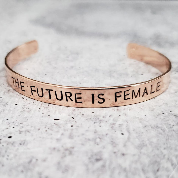 THE FUTURE IS FEMALE Stacking Cuff Bracelet Salt and Sparkle