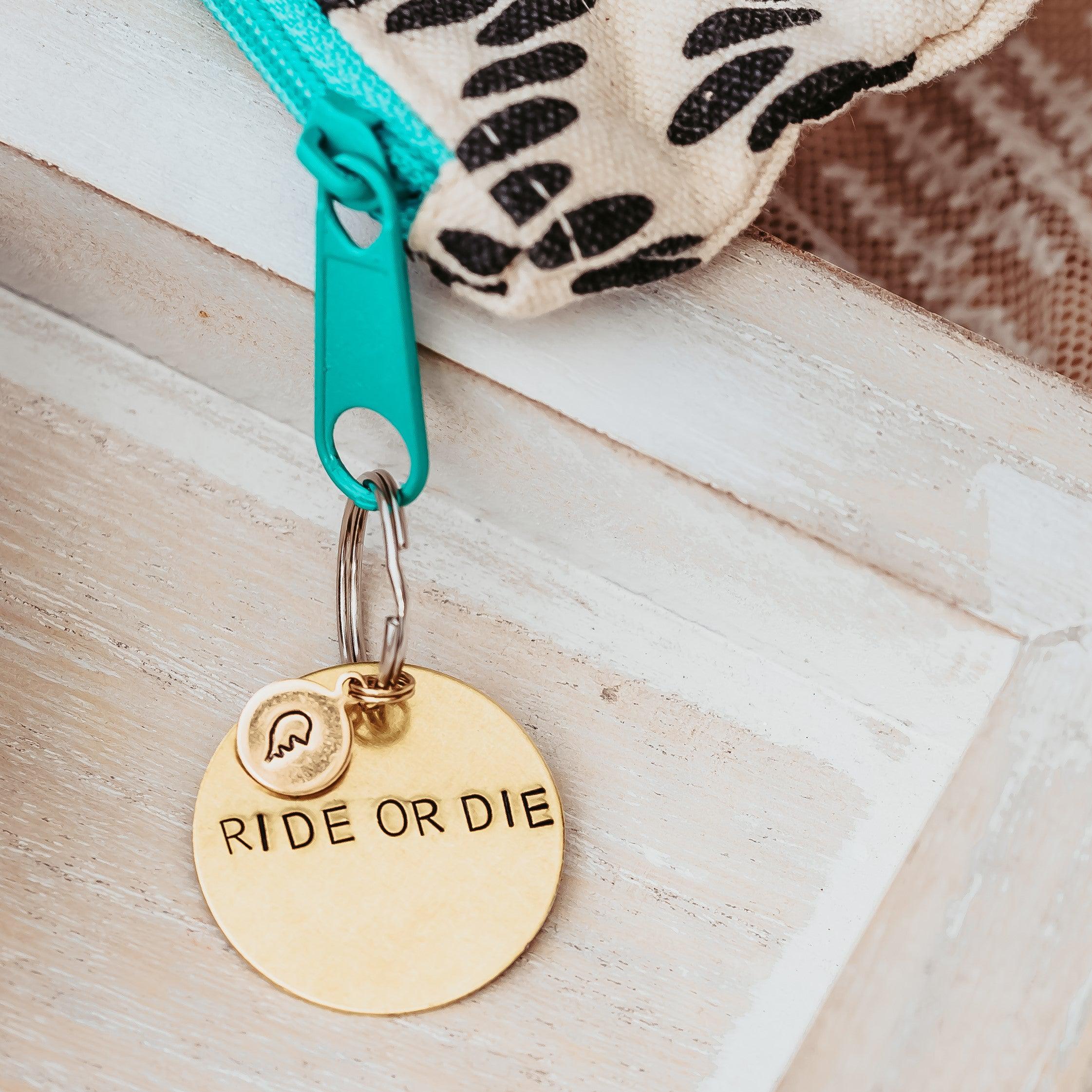 THE FUTURE IS VEGAN Brass Disc Keychain Salt and Sparkle