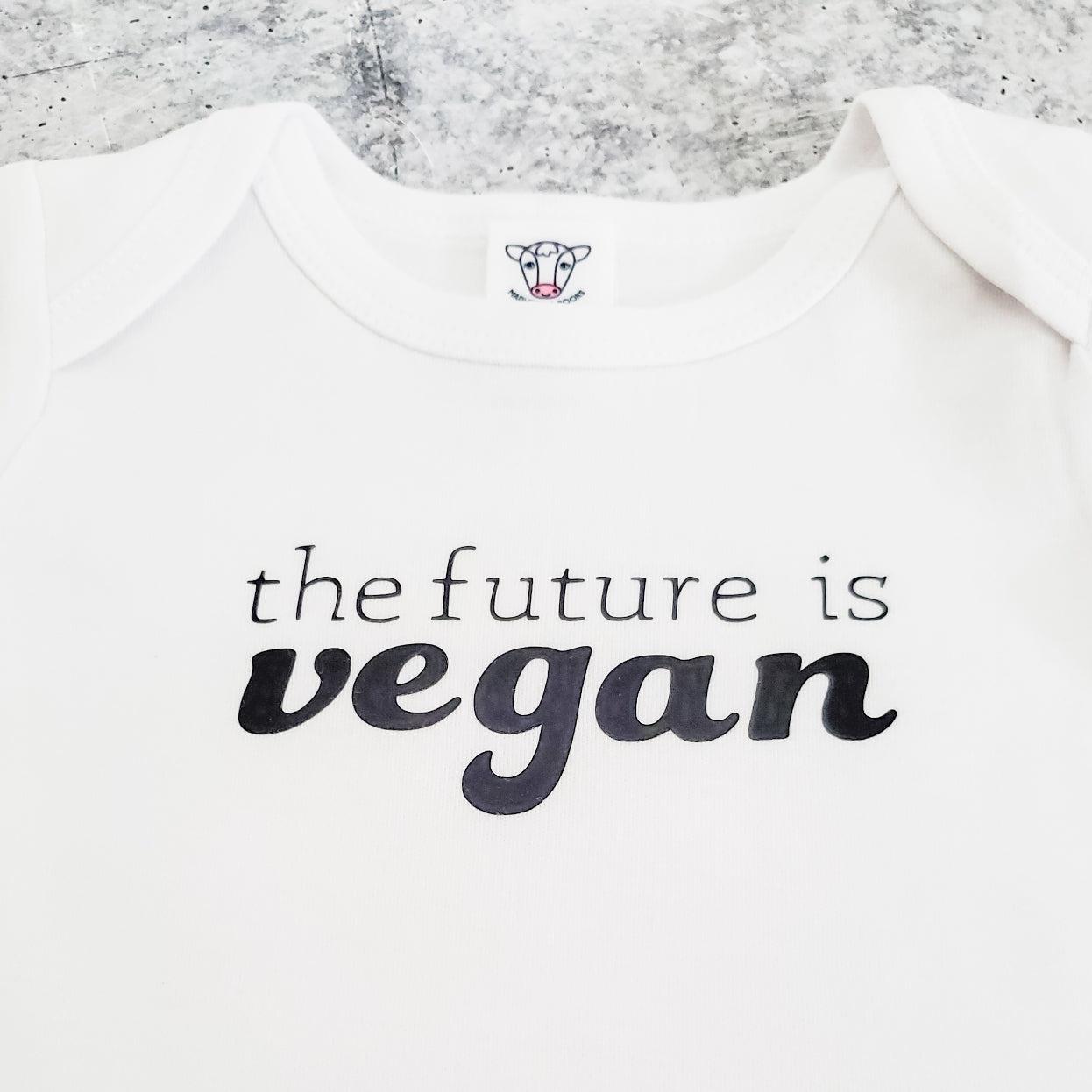 THE FUTURE IS VEGAN Short Sleeve Baby Bodysuit OR Toddler Tee Salt and Sparkle