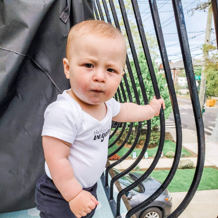 THE FUTURE IS VEGAN Short Sleeve Baby Bodysuit OR Toddler Tee Salt and Sparkle