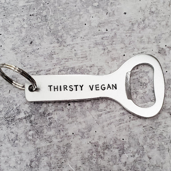 THIRSTY VEGAN Beer Bottle Opener Salt and Sparkle