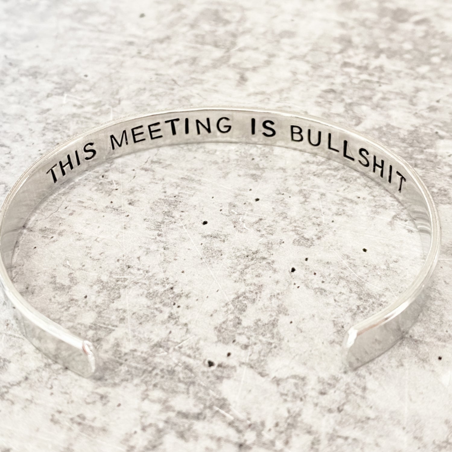 THIS MEETING IS BULLSHIT Stacking Cuff Bracelet Salt and Sparkle