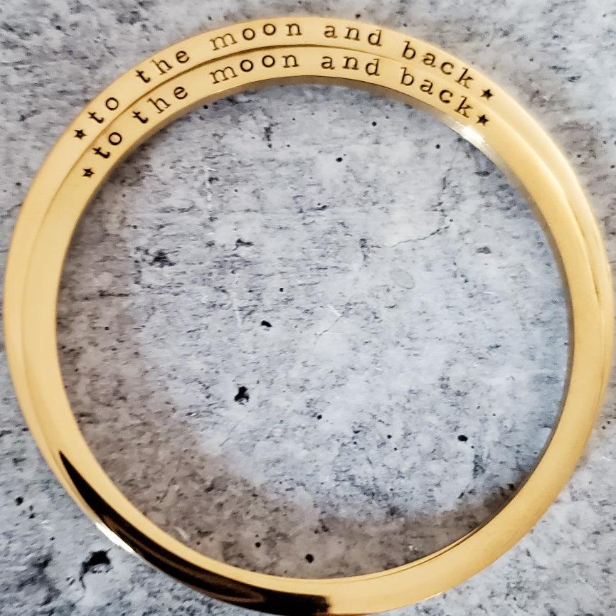 TO THE MOON AND BACK Stacking Bangle Bracelet Salt and Sparkle