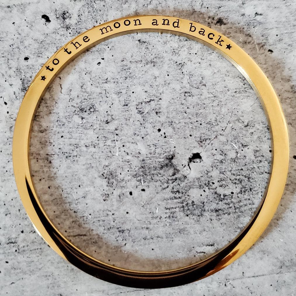 TO THE MOON AND BACK Stacking Bangle Bracelet Salt and Sparkle