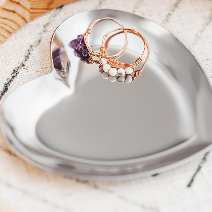 The Best is Yet to Come Heart-Shaped Engagement Ring Dish Salt and Sparkle