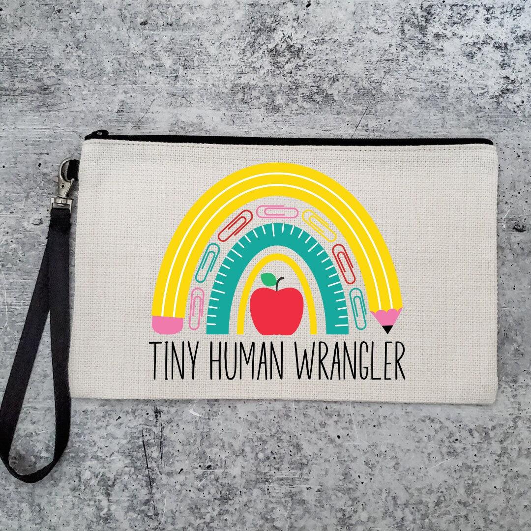 Tiny Human Wrangler Preschool Teacher Appreciation Gift - Personalized Teacher Tote Bag - Custom Teacher Appreciation Gift Bag - End of Year