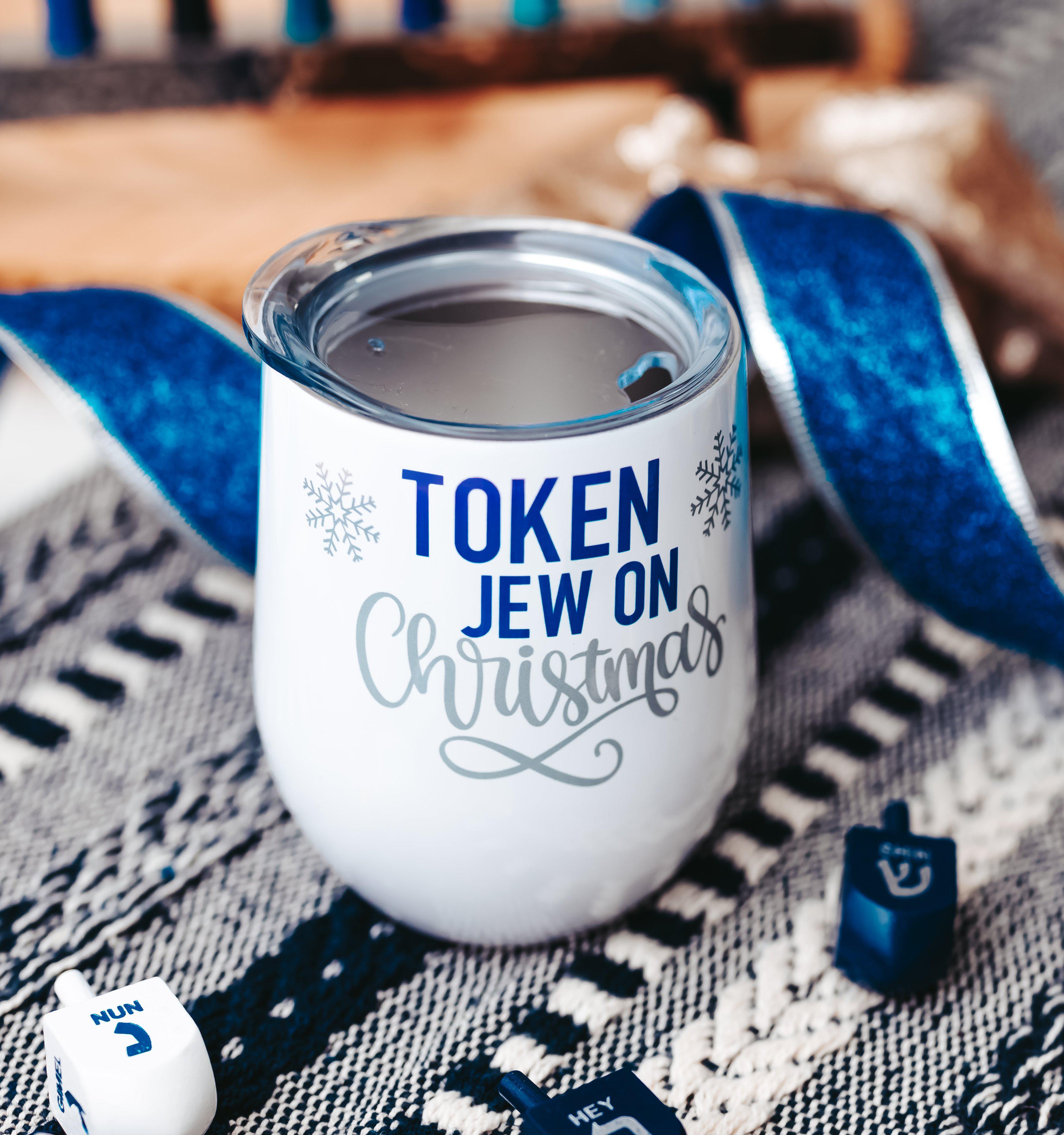 Token Jew On Christmas Wine Tumbler Salt and Sparkle