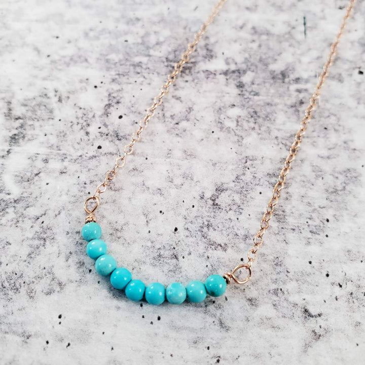 Turquoise Blue Howlite Bar Necklace Salt and Sparkle