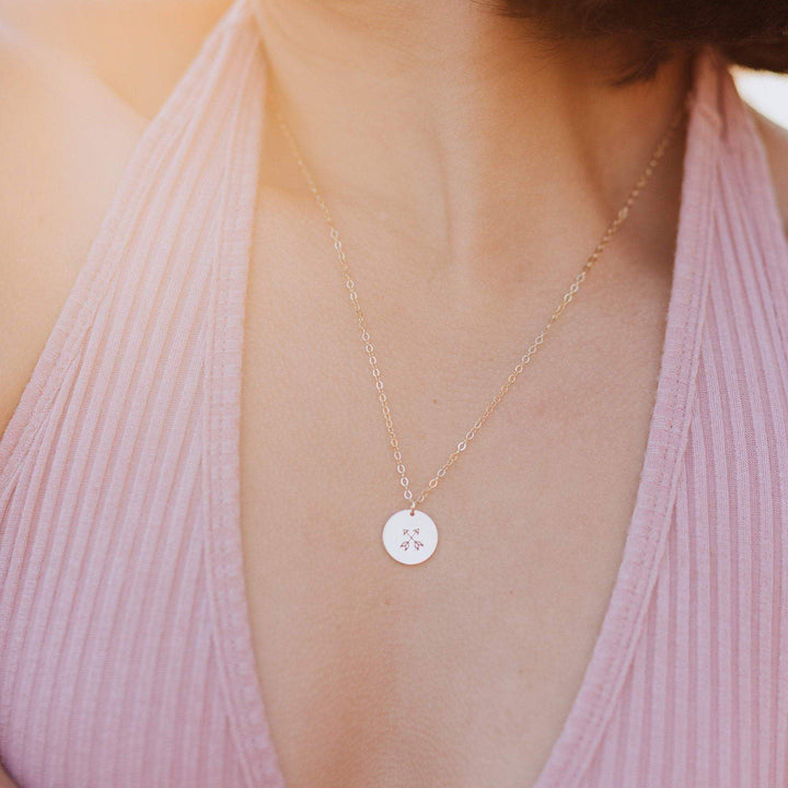 Uppercase Initial Circle Disc Necklace Salt and Sparkle