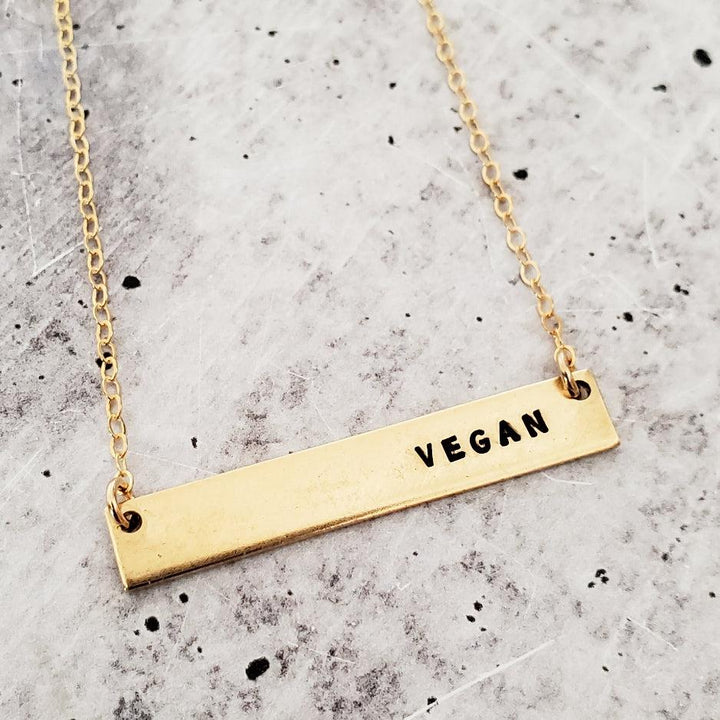 VEGAN Bar Necklace Salt and Sparkle