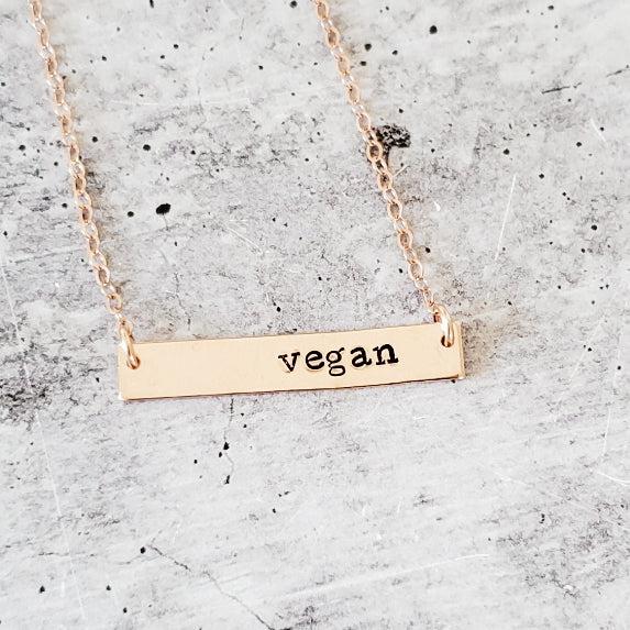 VEGAN Bar Necklace Salt and Sparkle