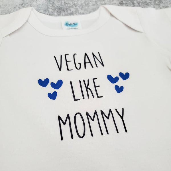 VEGAN LIKE DADDY or MOMMY Short Sleeve Baby Bodysuit Salt and Sparkle