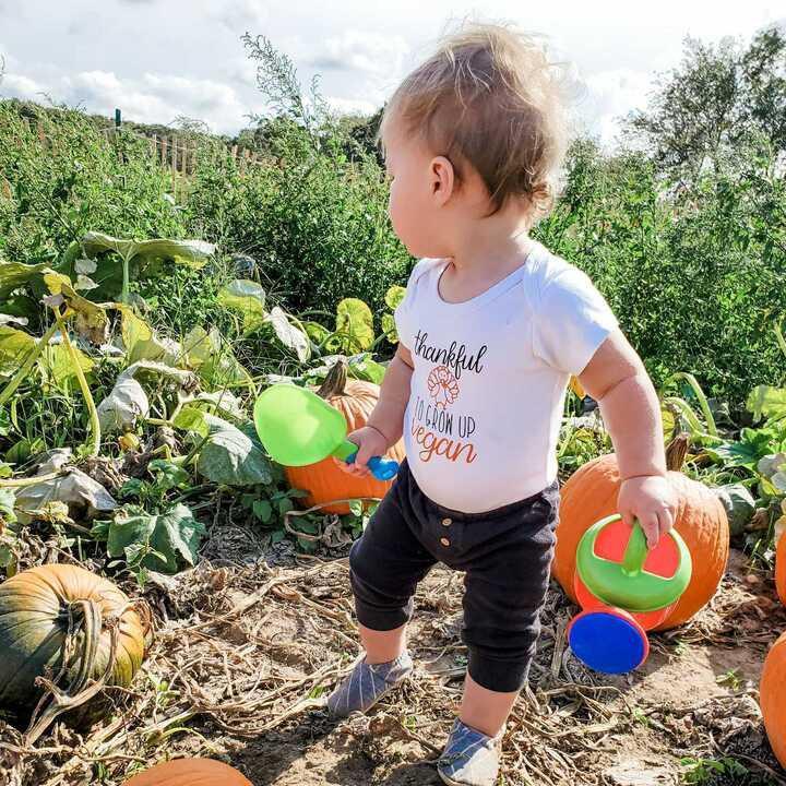 VEGAN THANKSGIVING One Piece Short Sleeve Baby Bodysuit Salt and Sparkle