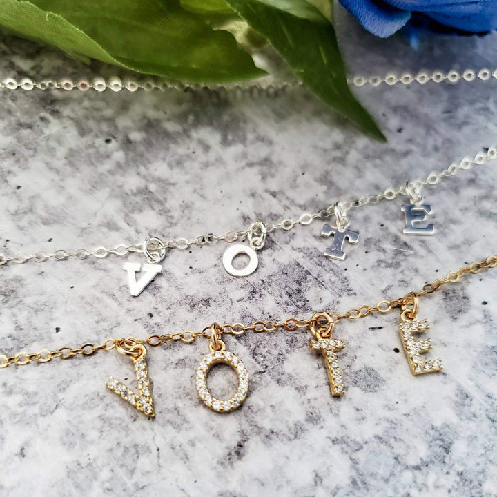 VOTE Crystal Necklace Salt and Sparkle