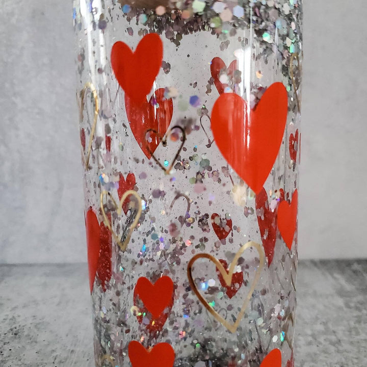 Valentine's Day Heart Snowglobe Glass Salt and Sparkle