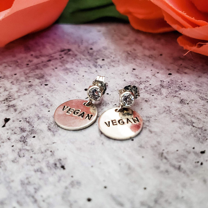 Vegan Crystal Stud Earrings Salt and Sparkle