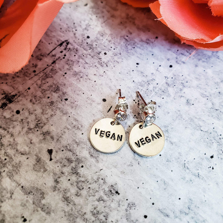 Vegan Crystal Stud Earrings Salt and Sparkle