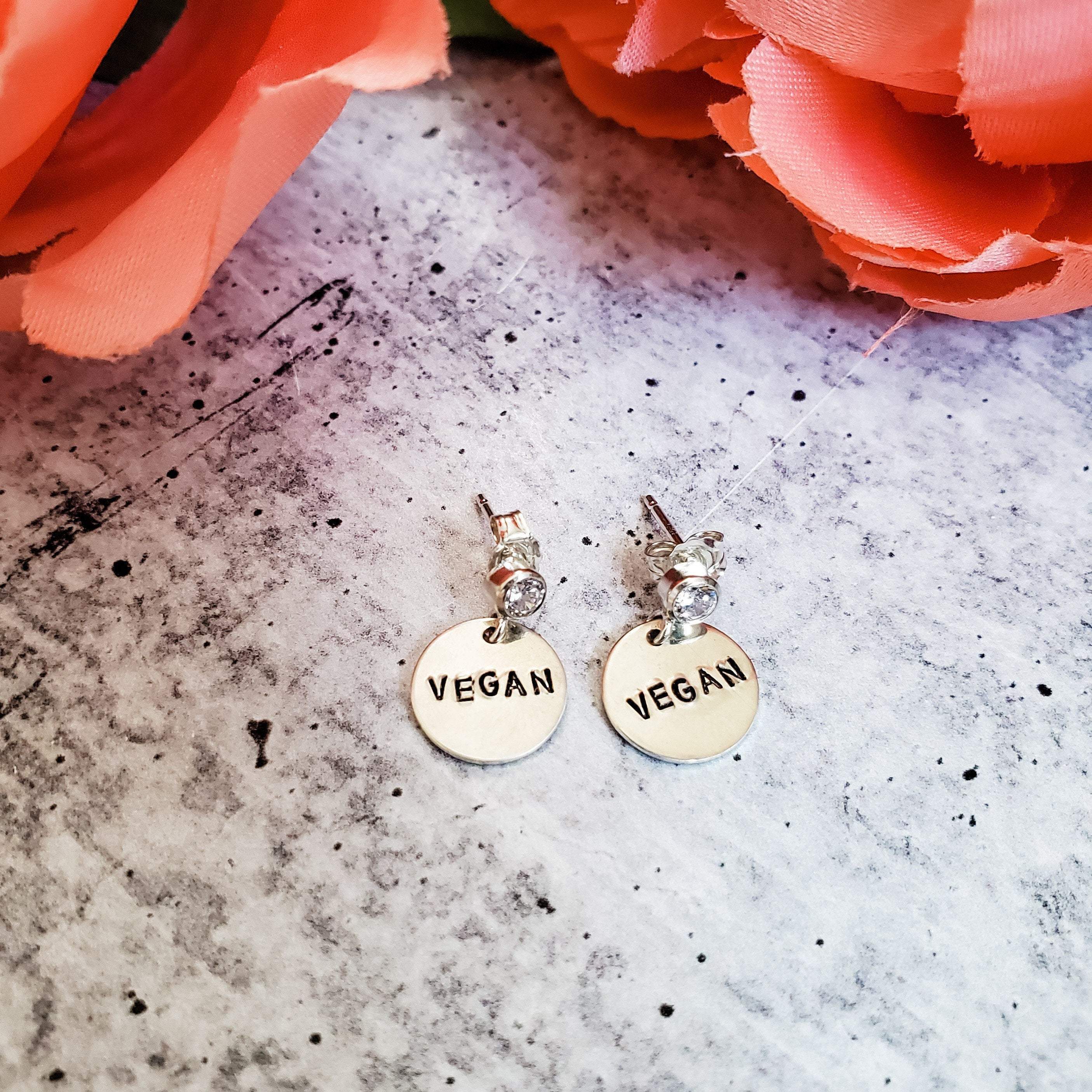 Vegan Crystal Stud Earrings Salt and Sparkle
