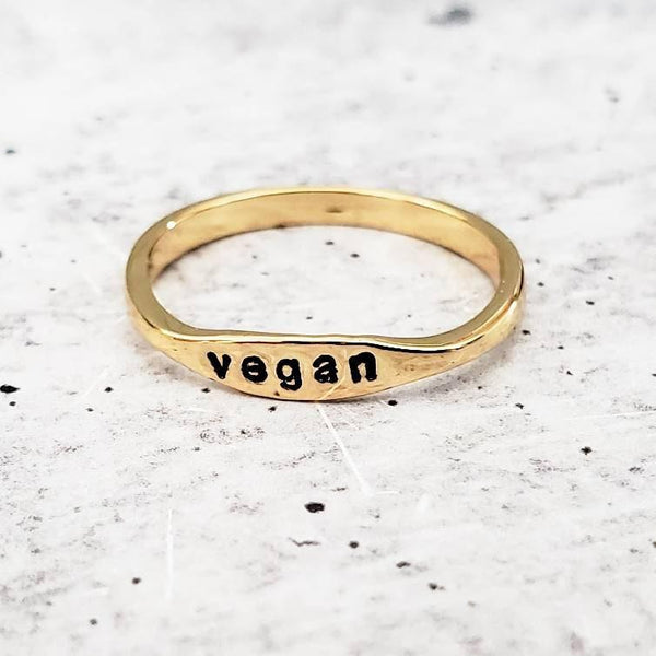 Vegan Dainty Gold Ring Salt and Sparkle