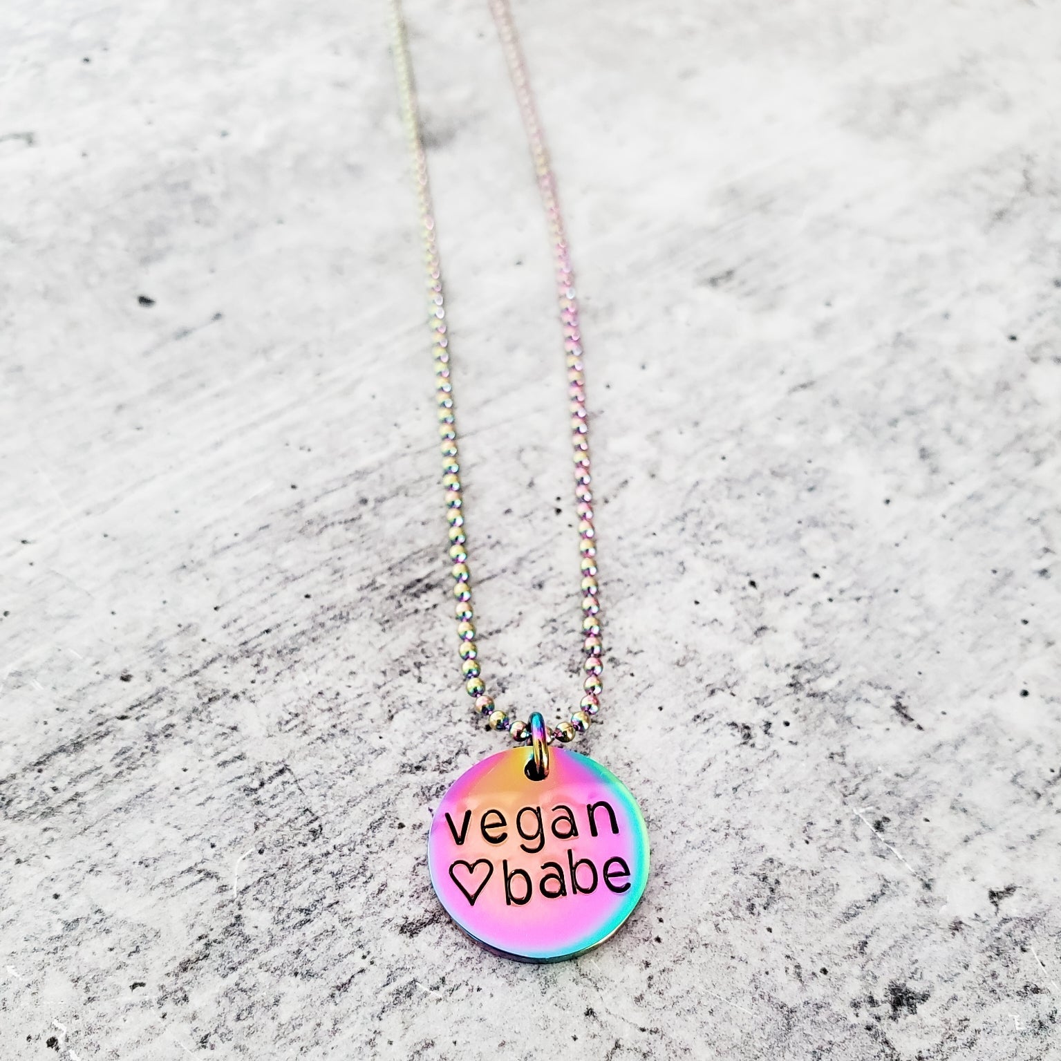 Vegan Rainbow Pendant Necklace Salt and Sparkle