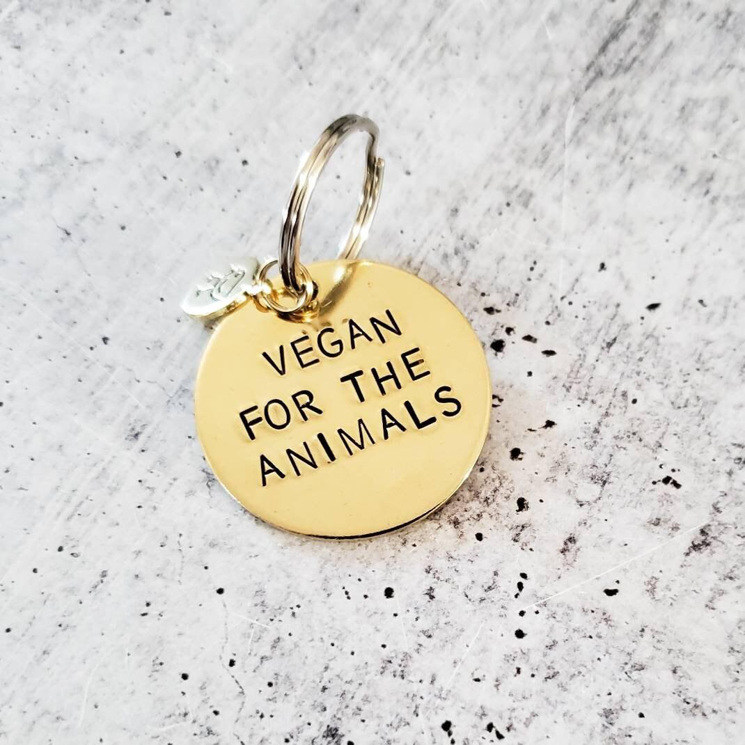 Vegan for the Animals Brass Keychain Salt and Sparkle