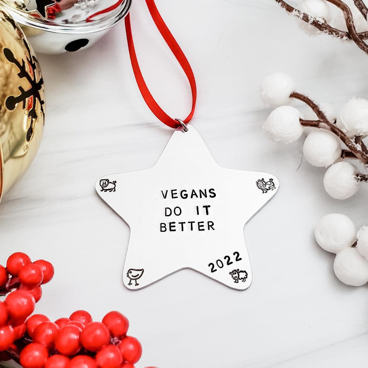 Vegans Do It Better Star Christmas Ornament Salt and Sparkle