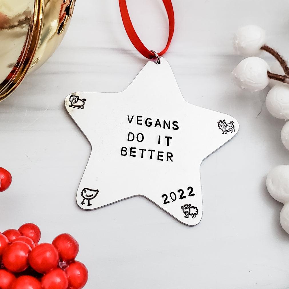 Vegans Do It Better Star Christmas Ornament Salt and Sparkle