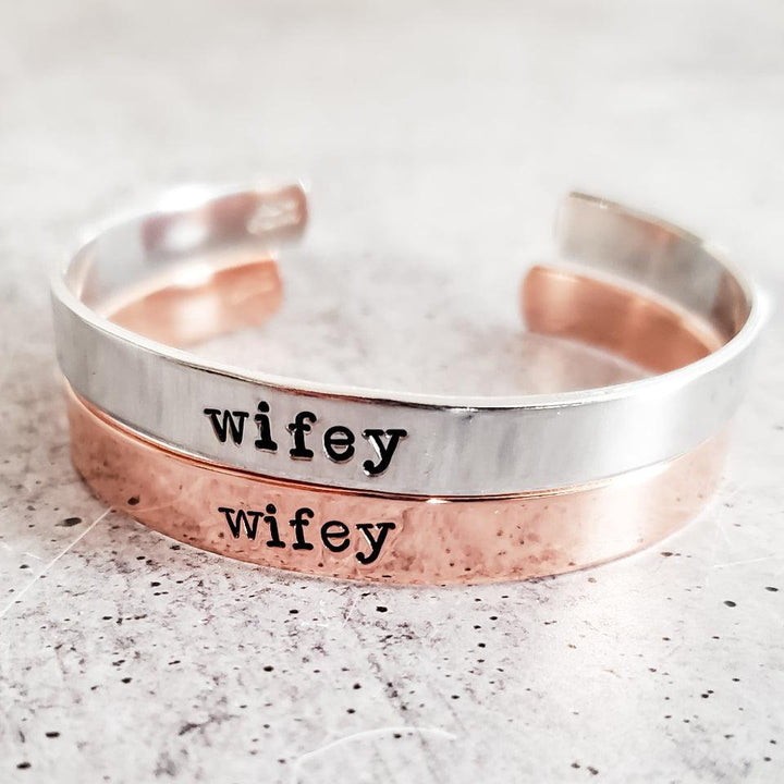 WIFEY Stacking Cuff Bracelet Salt and Sparkle