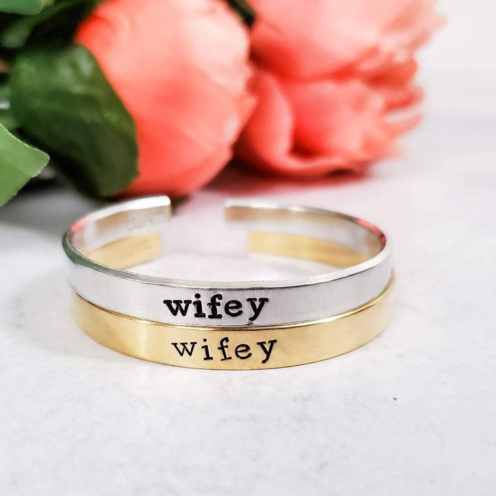 WIFEY Stacking Cuff Bracelet Salt and Sparkle