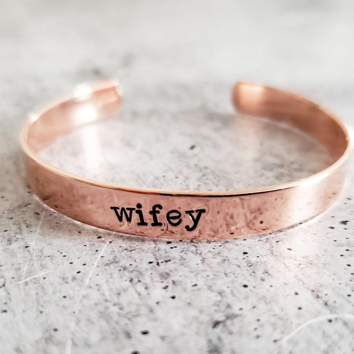 WIFEY Stacking Cuff Bracelet Salt and Sparkle