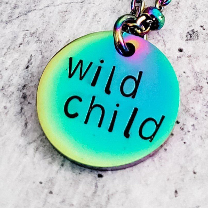 WILD CHILD Rainbow Pendant Necklace Salt and Sparkle