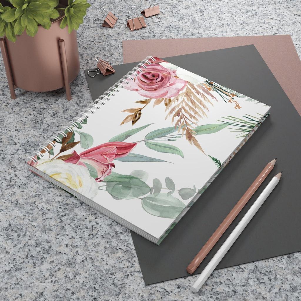 Watercolor Flower Spiral Notebook Salt and Sparkle