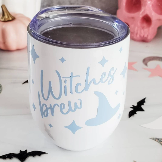 Witches Brew Pastel Halloween Wine Tumbler Salt and Sparkle