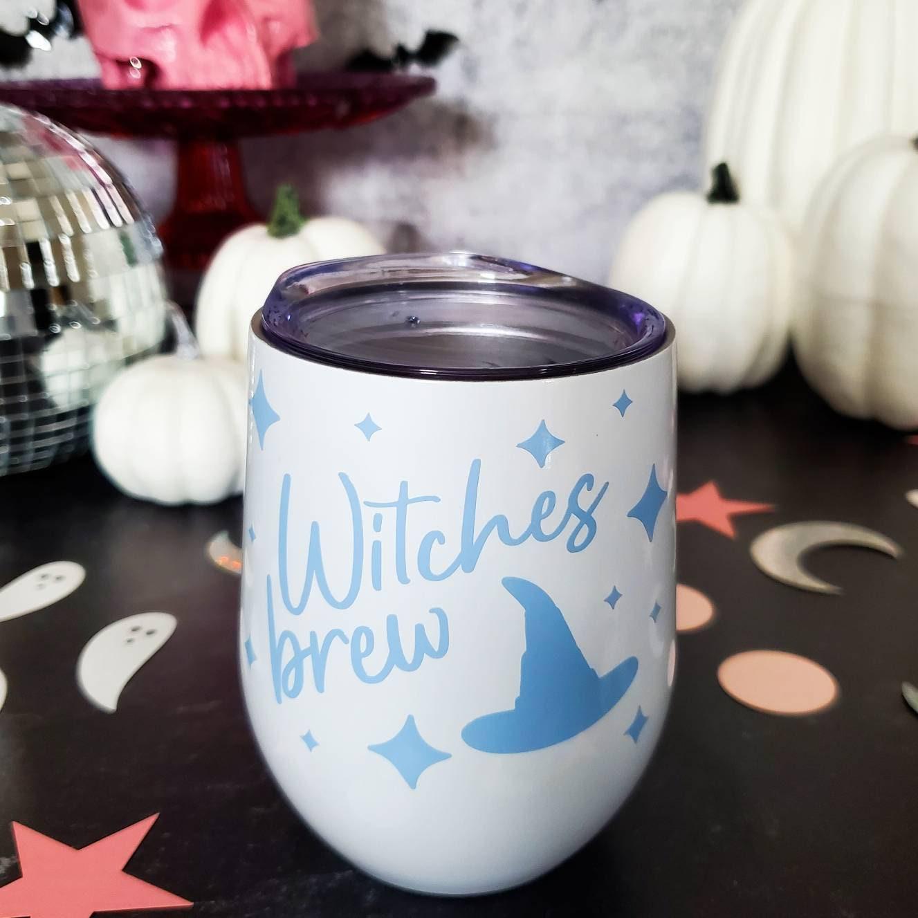 Witches Brew Pastel Halloween Wine Tumbler Salt and Sparkle