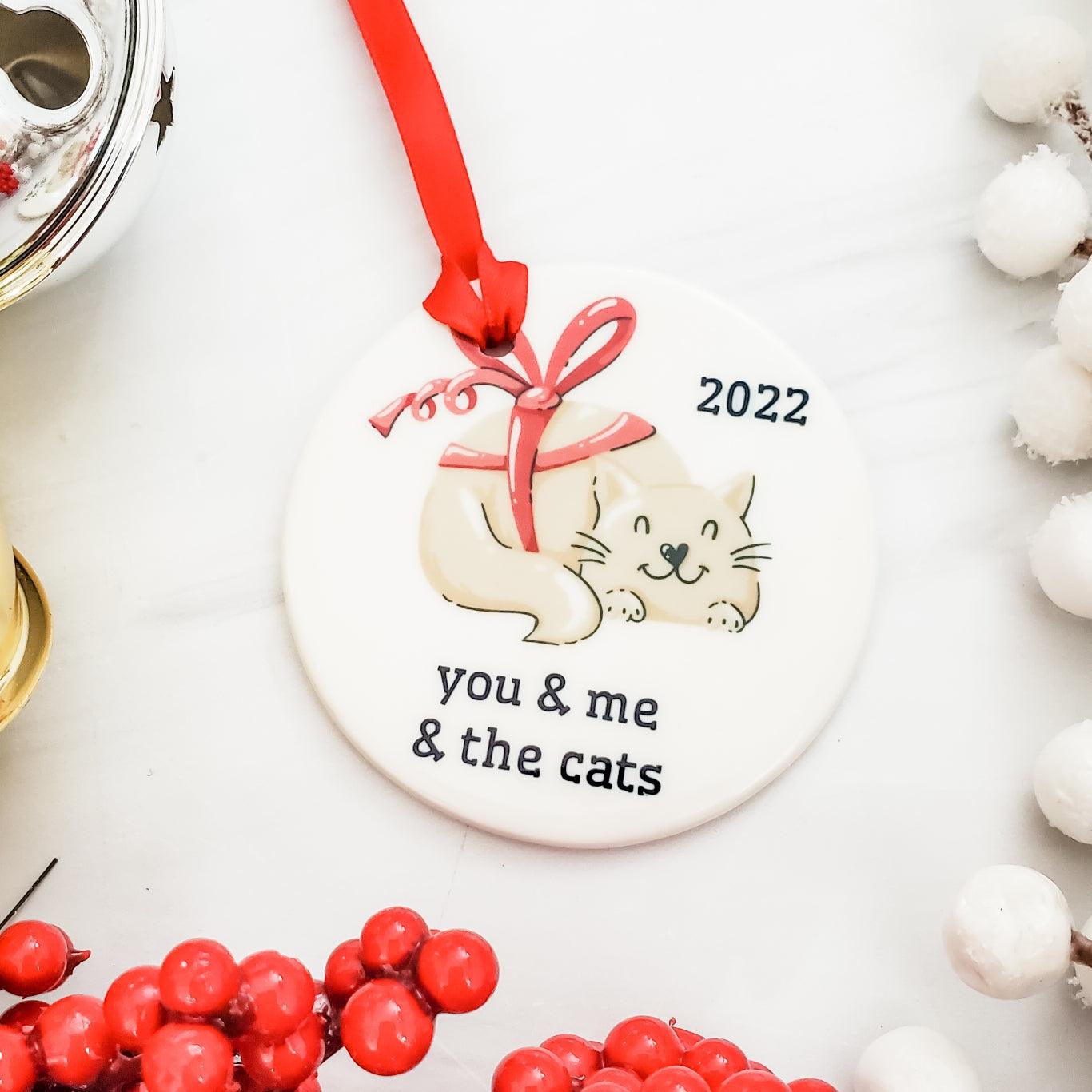 You & Me & the Cat 2022 Christmas Ornament Salt and Sparkle