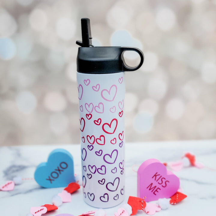 Valentine's Day Mommy and Me Heart Ombre Water Bottle - Sibling Matching Valentine Gift Salt and Sparkle