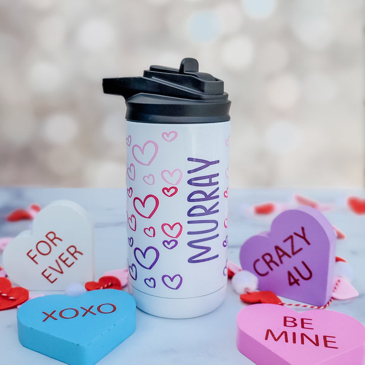 Valentine's Day Mommy and Me Heart Ombre Water Bottle - Sibling Matching Valentine Gift Salt and Sparkle