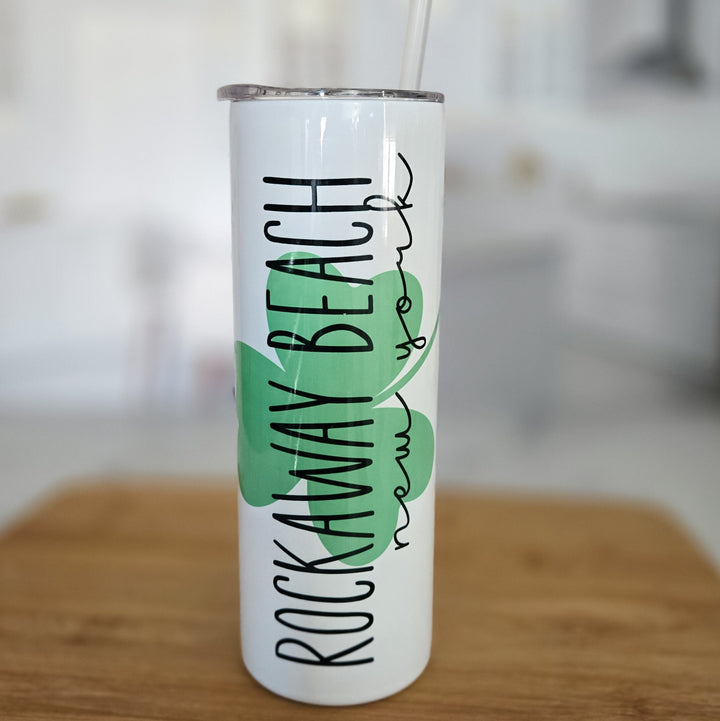 St. Patrick's Day Shamrock Custom Water Bottle - Irish Town St. Paddy's Day Drink Tumblers Salt and Sparkle