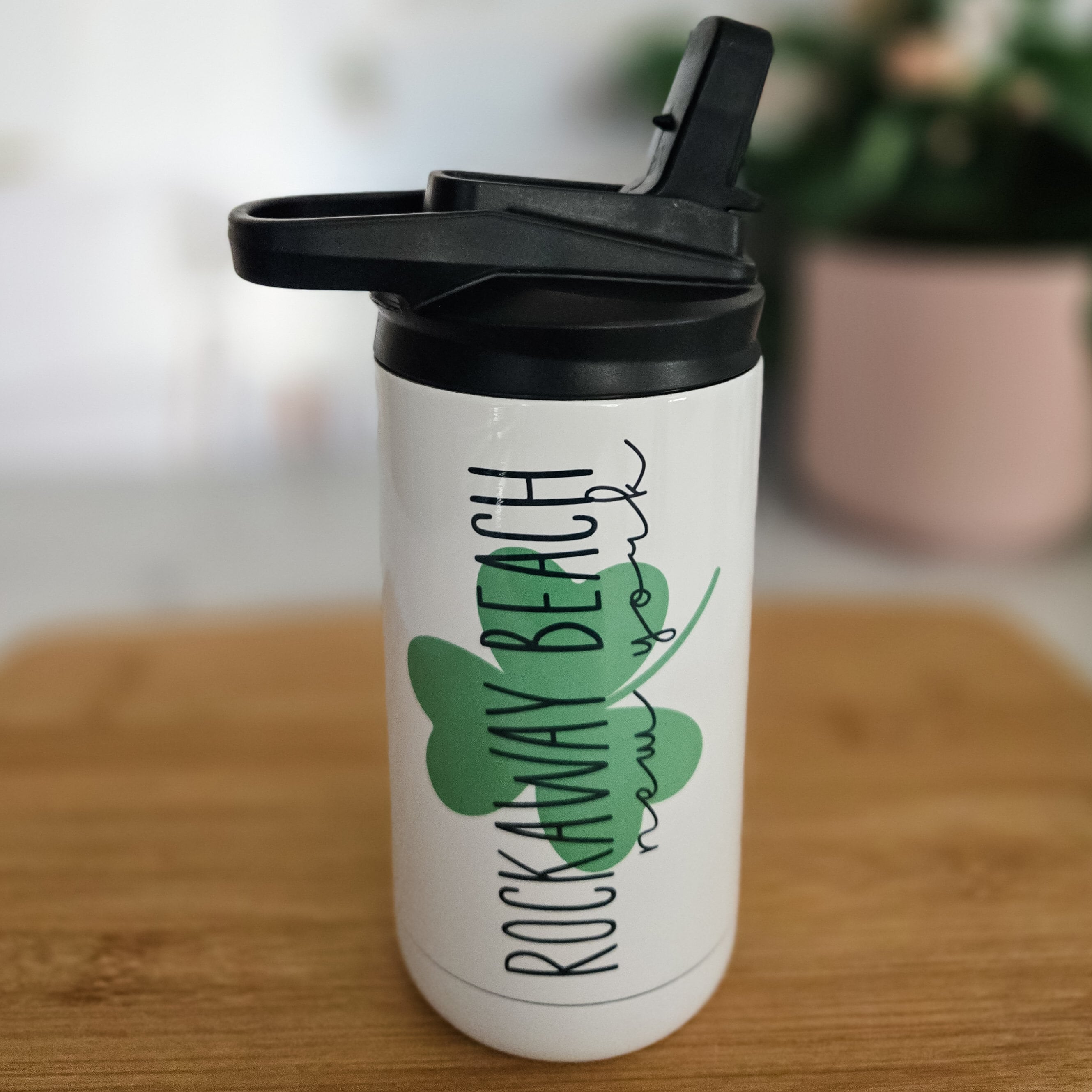 St. Patrick's Day Kids Sippy Cup - Hometown Shamrock Water Bottle for Child Salt and Sparkle