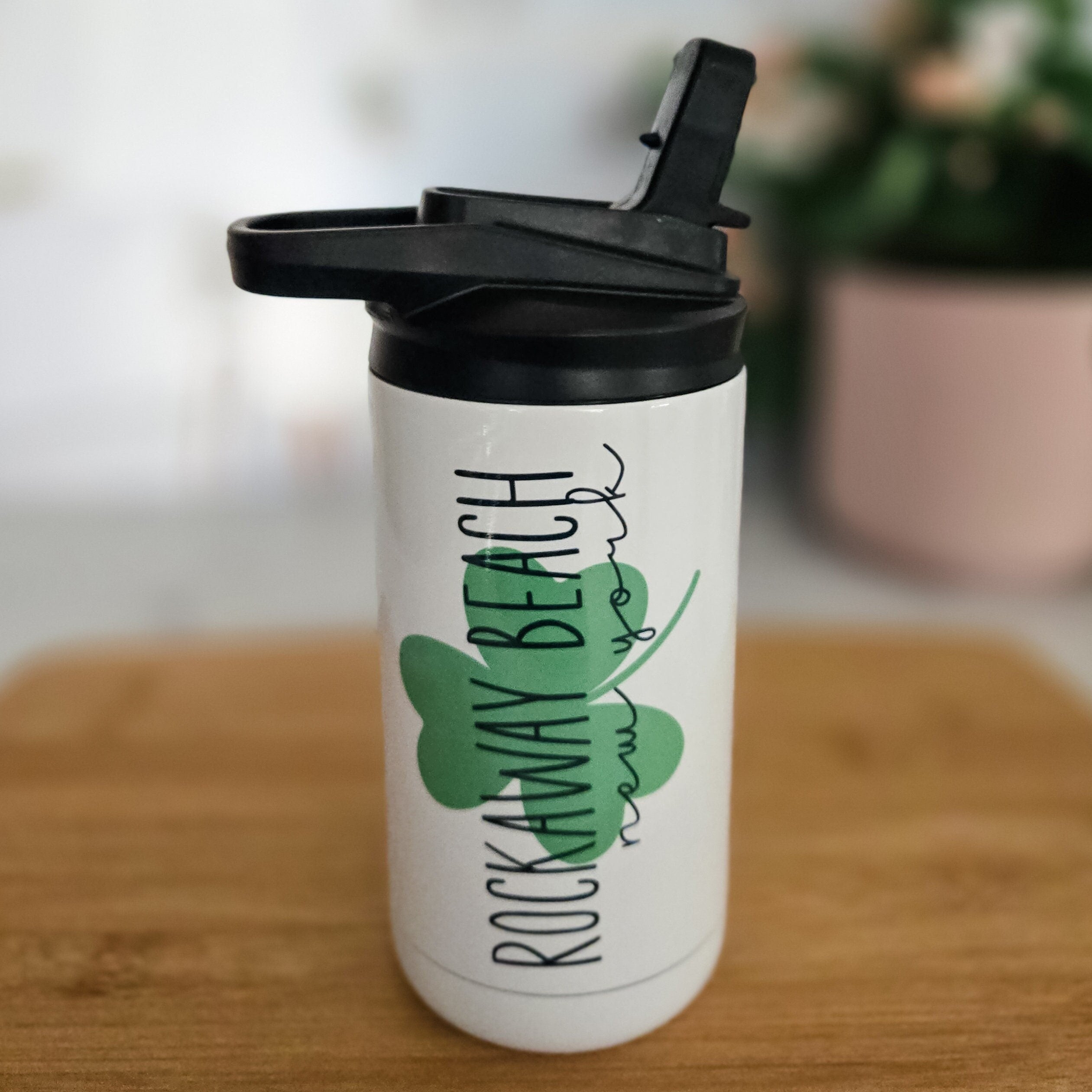 St. Patrick's Day Kids Sippy Cup - Hometown Shamrock Water Bottle for Child Salt and Sparkle