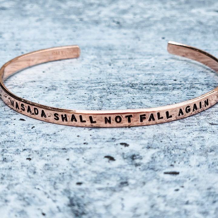 Masada Shall Not Fall Again Adjustable Skinny Cuff Bracelet | Dainty Jewish Jewelry Salt and Sparkle