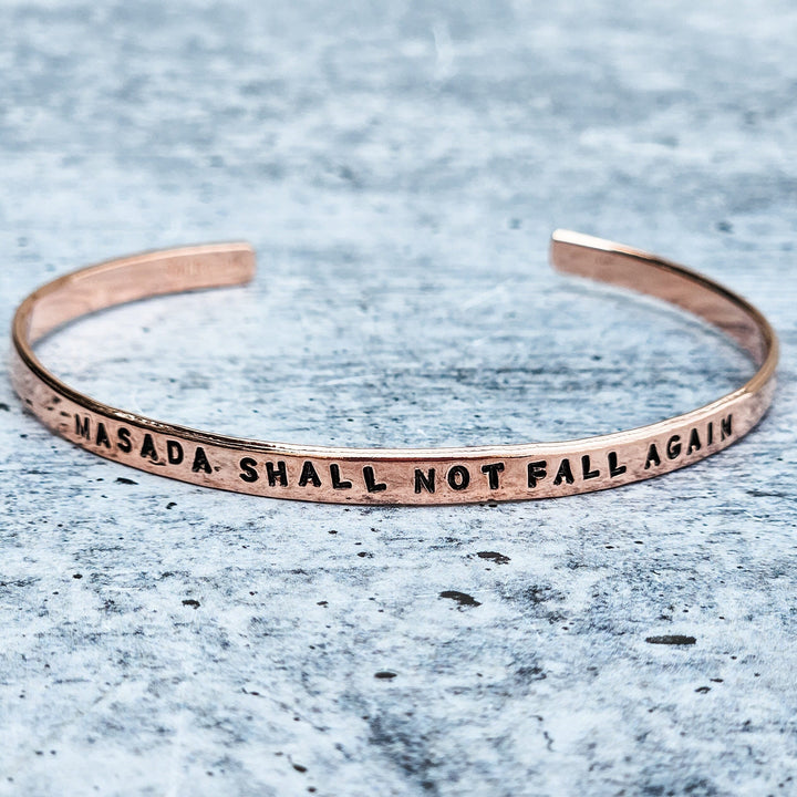 Masada Shall Not Fall Again Adjustable Skinny Cuff Bracelet | Dainty Jewish Jewelry Salt and Sparkle