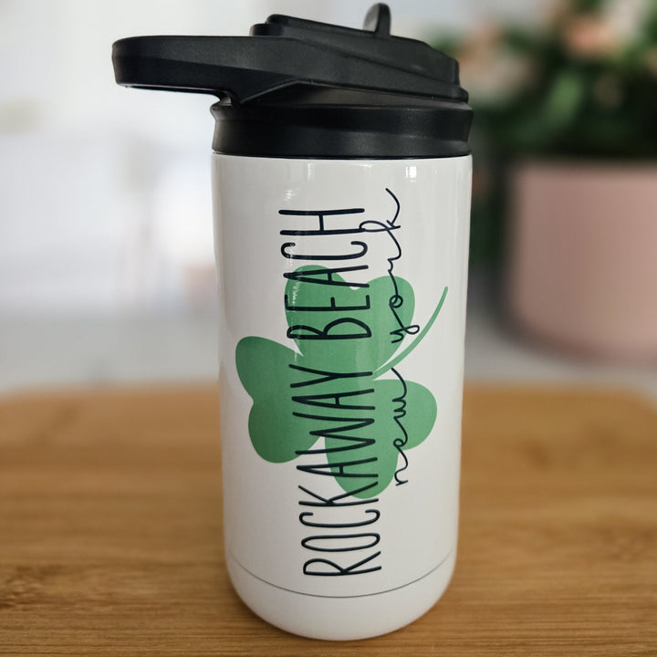 St. Patrick's Day Kids Sippy Cup - Hometown Shamrock Water Bottle for Child Salt and Sparkle