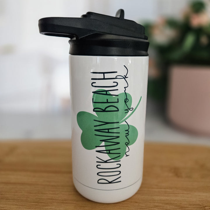 St. Patrick's Day Kids Sippy Cup - Hometown Shamrock Water Bottle for Child Salt and Sparkle